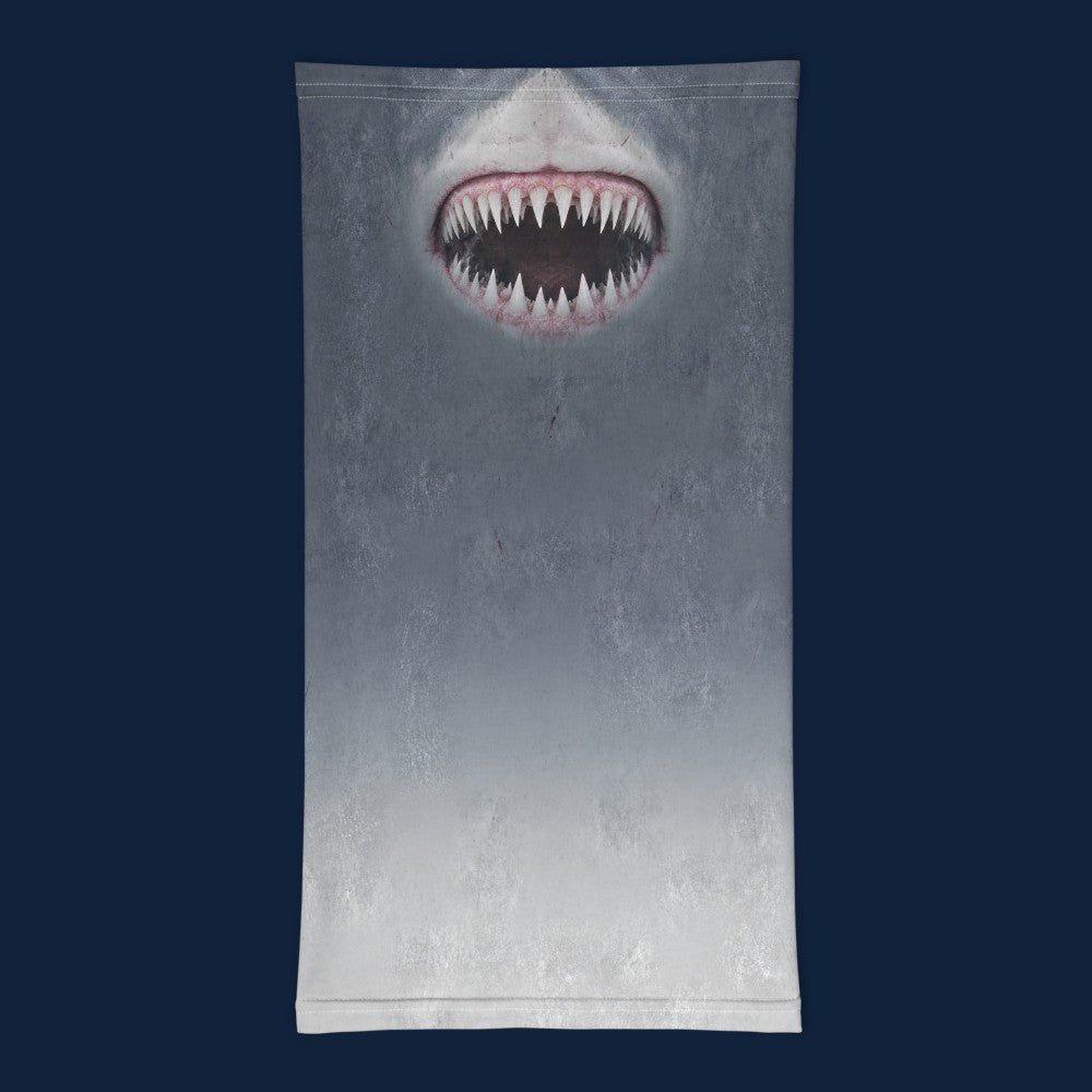 Snow Jaws Shark neck gaiter, flat print
