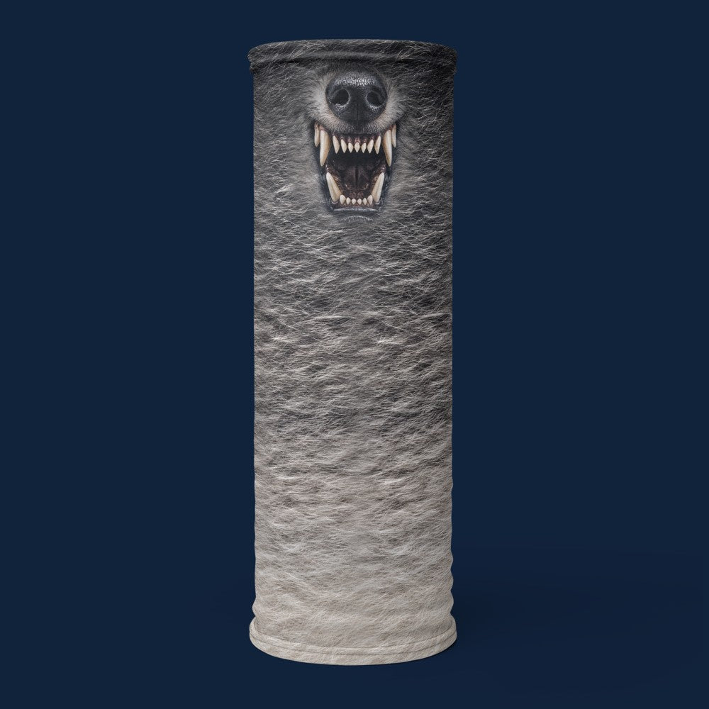 Snow Jaws Wolf neck gaiter, tube view